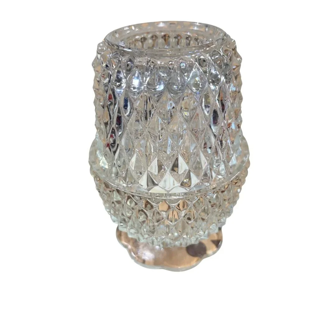 VTG Indiana‎ Glass Company Diamond Point Fairy Light Lamp